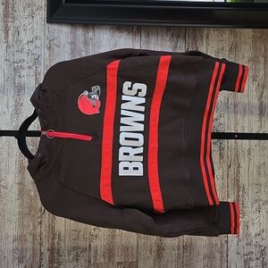NFL Team Apparel Cleveland Browns Extra Point Pullover Hoodie Womens Size Medium